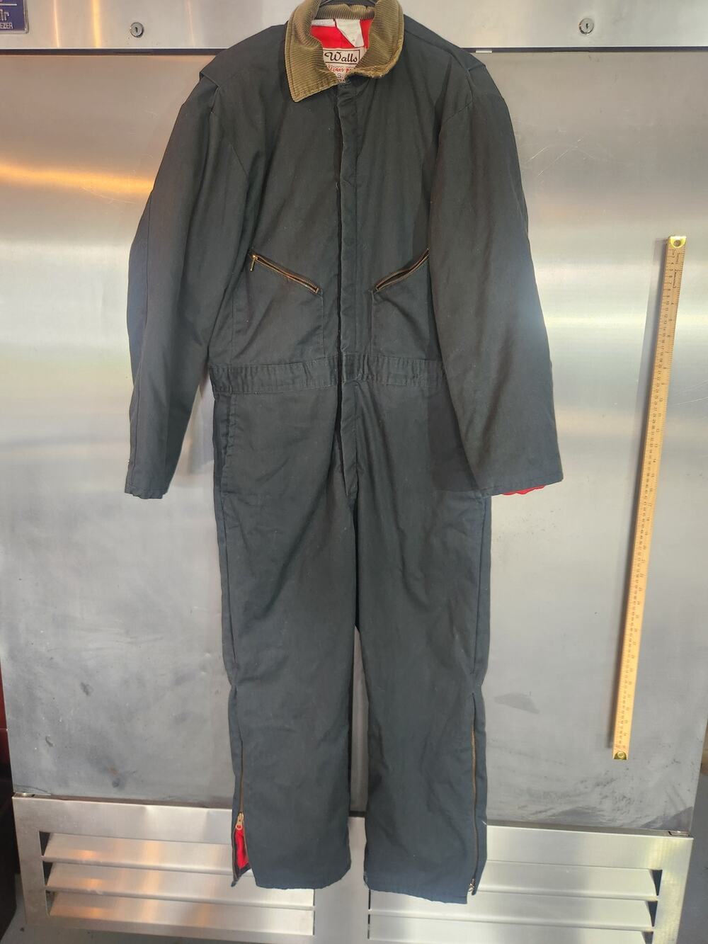 Walls Blizzard Pruf Mens Insulated Coveralls Large Short Gray USA Made Zip Front